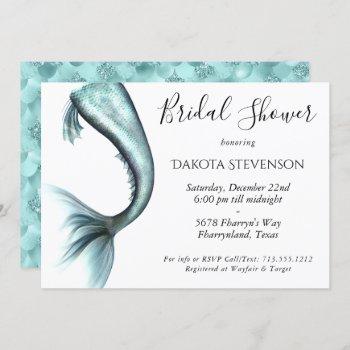 mermaid luxe bridal shower | turquoise blue luxury invitation