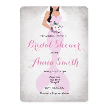 mermaid pink vintage bridal shower invite pink