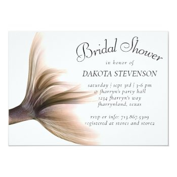 Mermaid Posh | Dusty Terracotta Peach Sheen Shower Invitation Front View