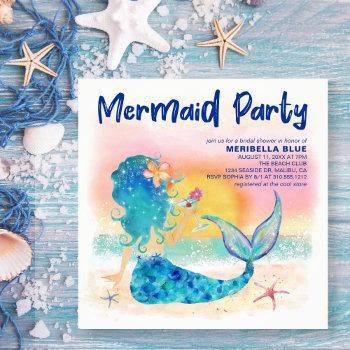 mermaid sea | tropical beach bridal shower invitation