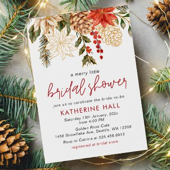 merry little christmas bridal shower invitation
