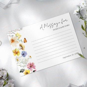 Message In A Bottle Card | Wildflower Boho Wedding Front View