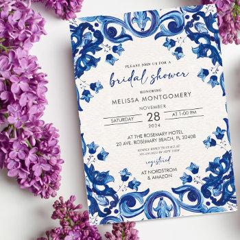 mexican blue bridal shower invitation