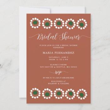 mexican boho barro bridal shower invitation