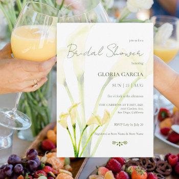 mexican bridal shower calla lilly minimalist  invitation