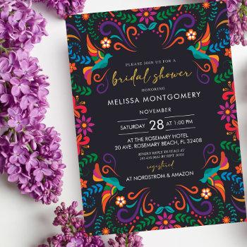 mexican fiesta floral bridal shower invitation