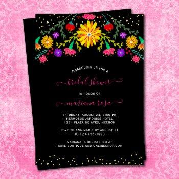 mexican fiesta floral bridal shower invitation
