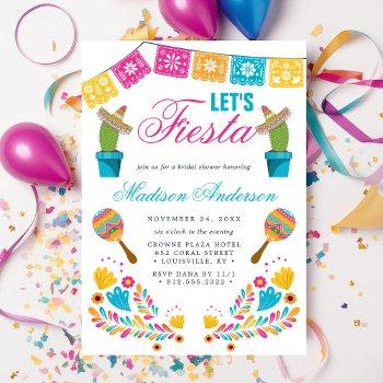 mexican fiesta floral cactus bridal shower invitation