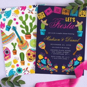 mexican fiesta floral couples wedding shower invitation