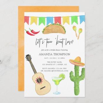 mexican fiesta taco 'bout love bridal shower invitation