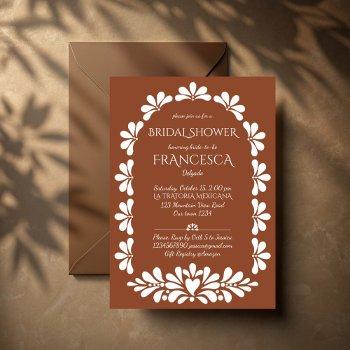 mexican talavera terracotta bridal shower invitation