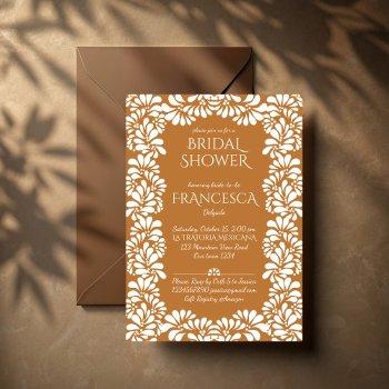 mexican talavera terracotta bridal shower invitation