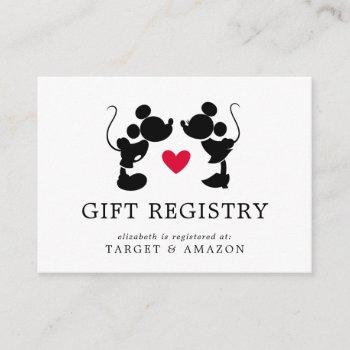 mickey & minnie bridal shower gift registry enclosure card