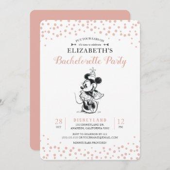 mickey & minnie | pink confetti bachelorette party invitation