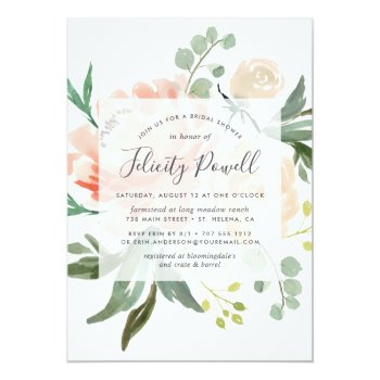 Midsummer Floral Bridal Shower Invitation Front View