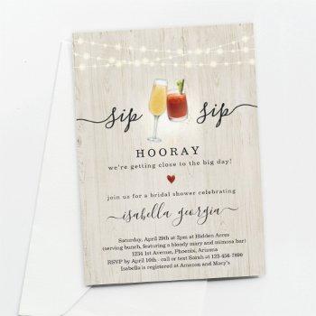 mimosa and bloody mary bridal shower invitation