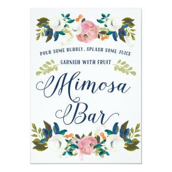 Mimosa Bar Bridal Shower Sign Invitation Front View