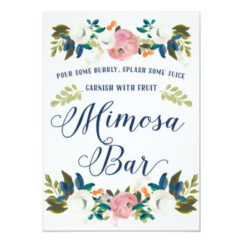 Mimosa Bar Bridal Shower Sign Invitation Front View