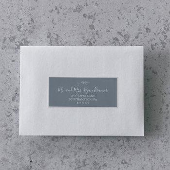 minimal leaf | blue wedding guest address labels