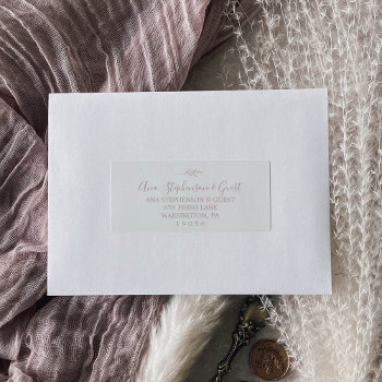 minimal leaf | blush pink guest address labels