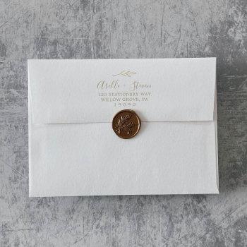 minimal leaf | gold wedding invitation envelope