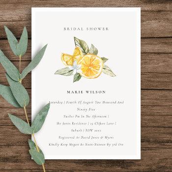 minimal lemon botanical boho bridal shower invite