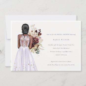 minimal lilac wedding gown bridal shower invite