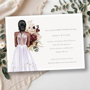 minimal lilac wedding gown bridal shower invite