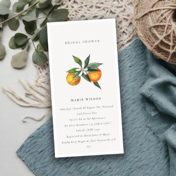 minimal orange botanical boho bridal shower invite