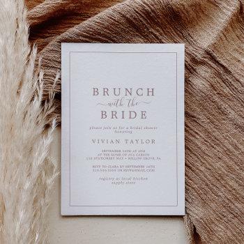 minimal rose gold brunch with bride bridal shower invitation