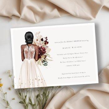 minimal white wedding gown bridal shower invite