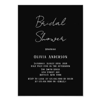 Minimalist Black And White Tie Bridal Shower Invit Invitation Front View