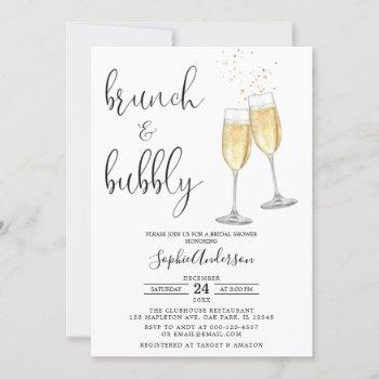 minimalist champagne brunch & bubbly bridal shower invitation