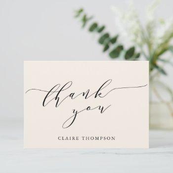 minimalist classic cream bridal shower custom thank you card