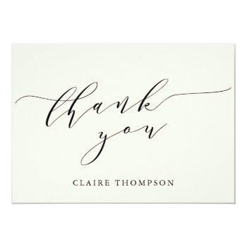 Minimalist Classic Cream Bridal Shower Custom Thank You Card Front View