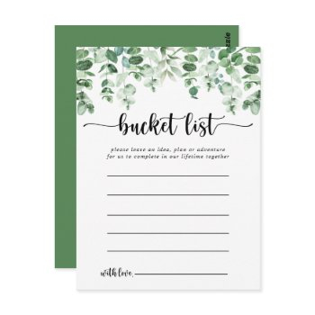 minimalist eucalyptus simple bucket list cards
