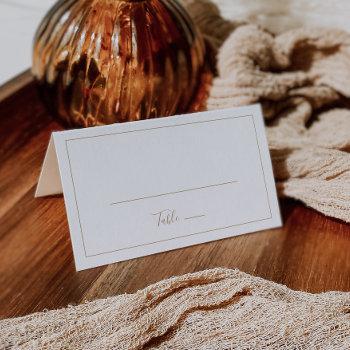minimalist gold folded wedding place card