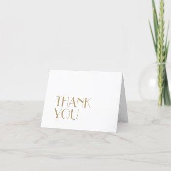 minimalist gold modern art deco wedding thank you