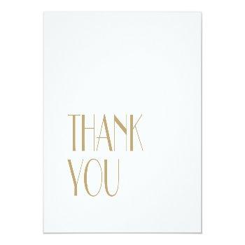 Minimalist Gold Modern Art Deco Wedding Thank You Front View