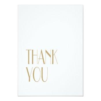 Minimalist Gold Modern Art Deco Wedding Thank You Postcard Front View