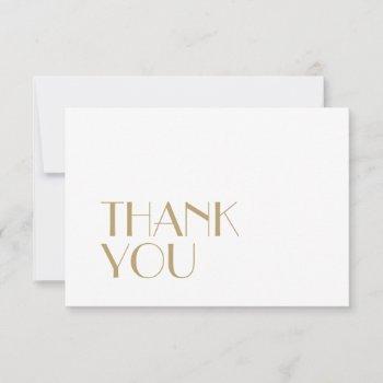 minimalist gold modern deco wedding flat thank you