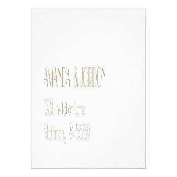 Minimalist Gold Modern Deco Wedding Return Address Label Front View