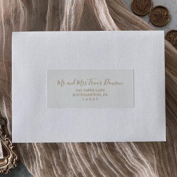 minimalist gold wedding guest address labels