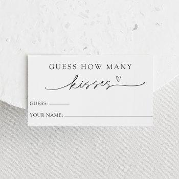 minimalist guess how many kisses game card