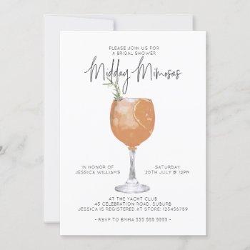 minimalist mimosas cocktail bridal shower  invitat invitation