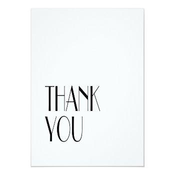 Minimalist Modern Art Deco Wedding Thank You Postcard Front View