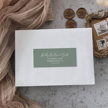 minimalist modern sage green guest address labels