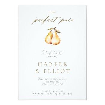 Minimalist Perfect Pair Botanical Couples Shower Invitation Front View