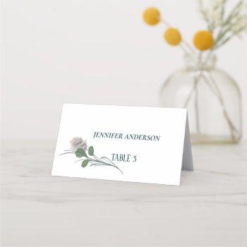 minimalist purple field flower wedding  place  place card