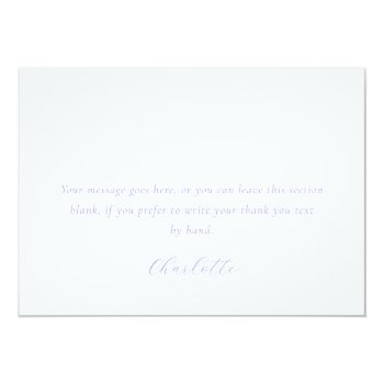Minimalist Script Lavender Wedding Shower Birthday Thank You Card Front View